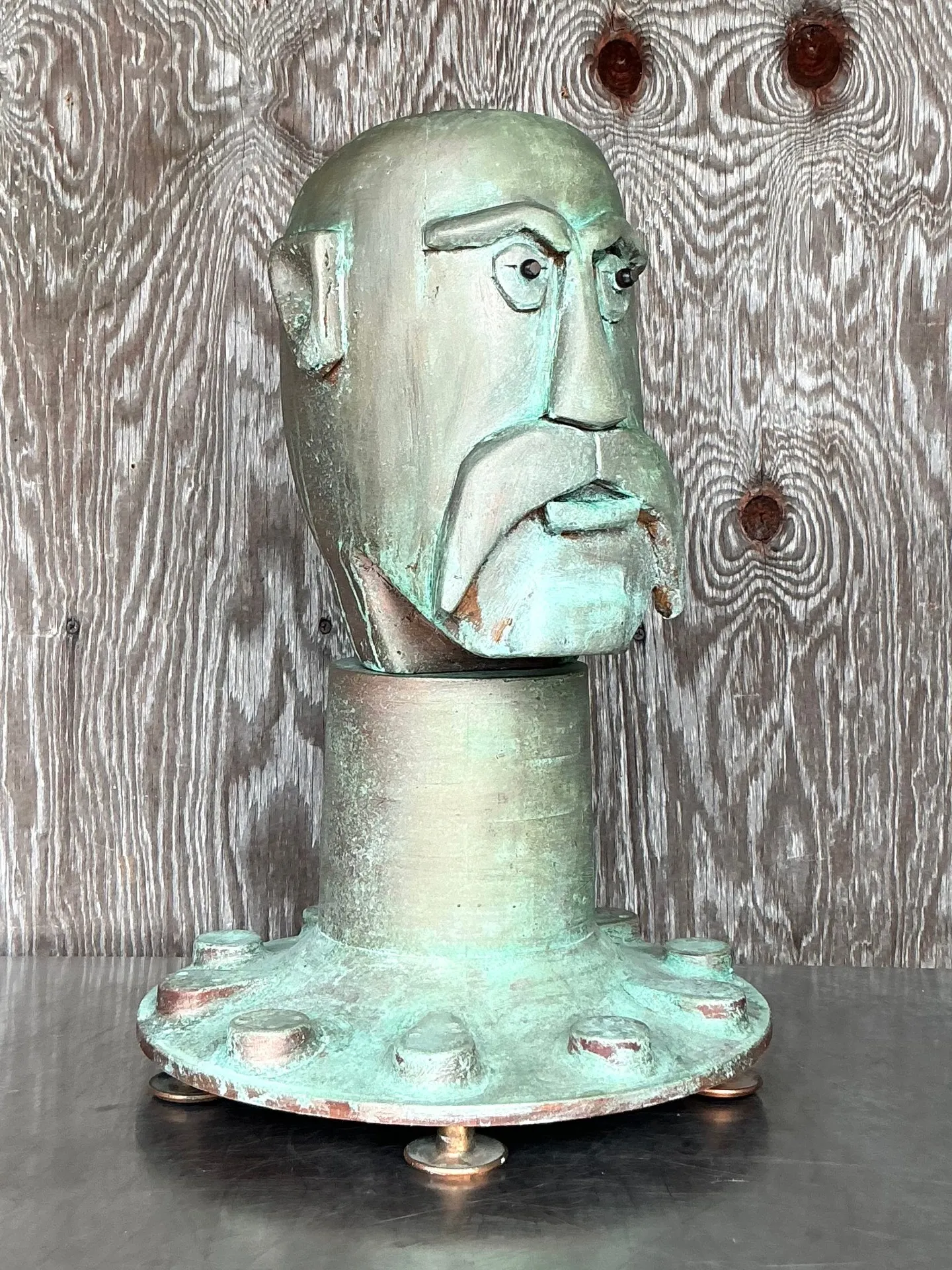 Vintage Boho Abstract Expressionist Sculpture Of Man — additional photo 1