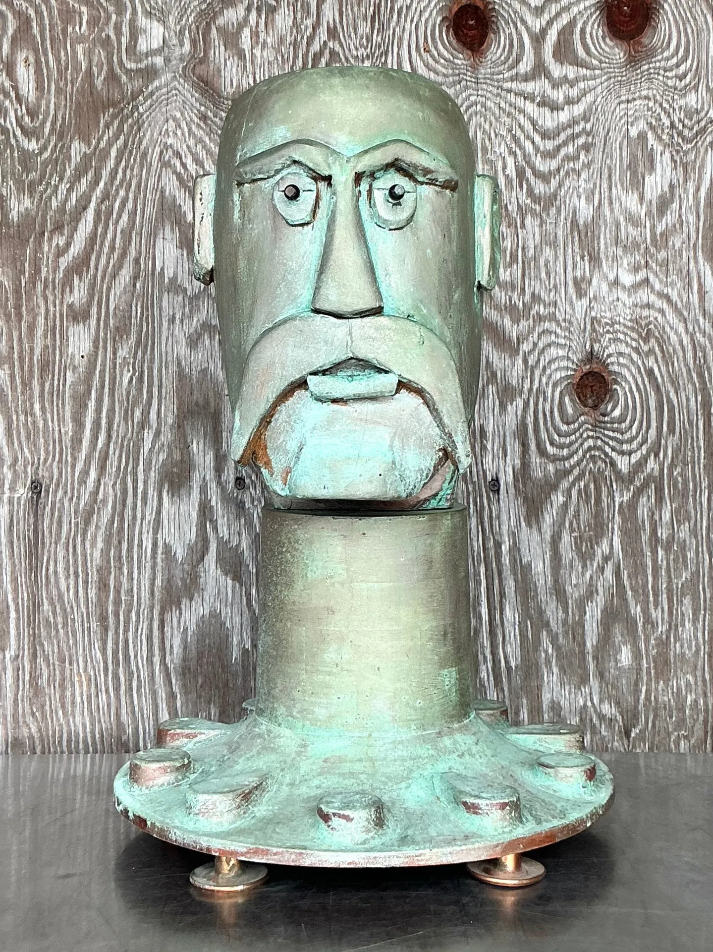 Vintage Boho Abstract Expressionist Sculpture Of Man — additional photo 2