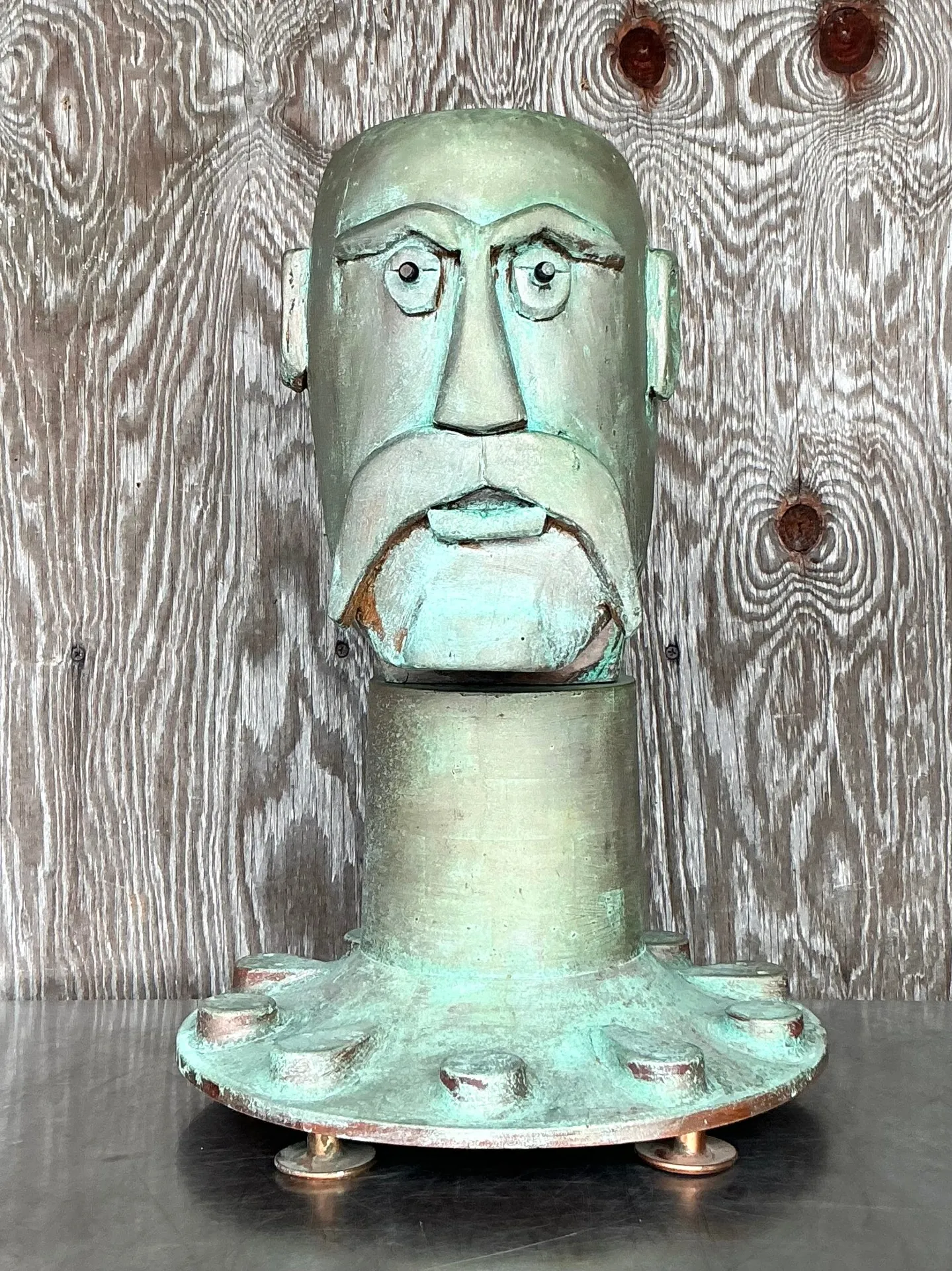 Vintage Boho Abstract Expressionist Sculpture Of Man — additional photo 3