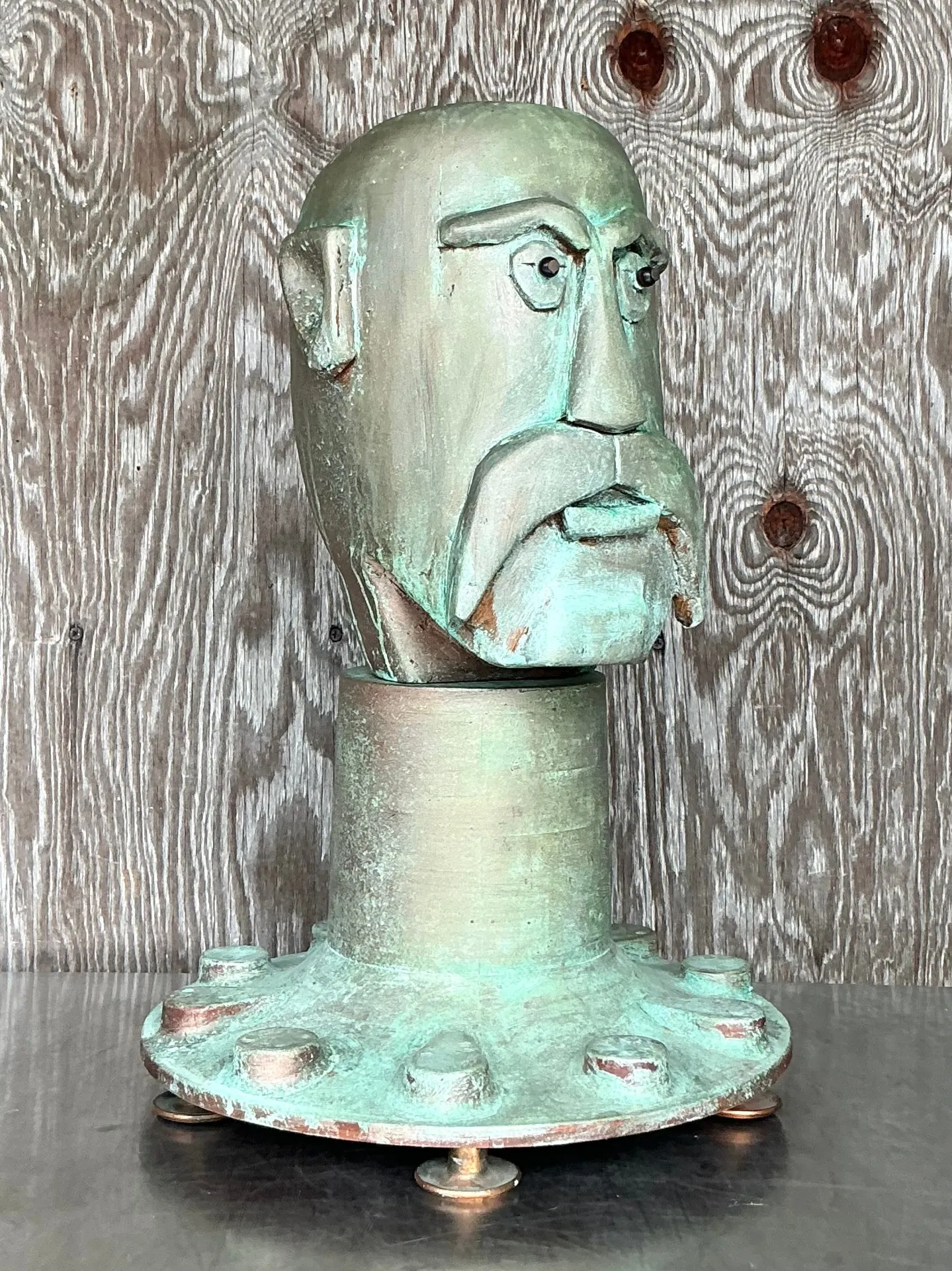 Vintage Boho Abstract Expressionist Sculpture Of Man — additional photo 4