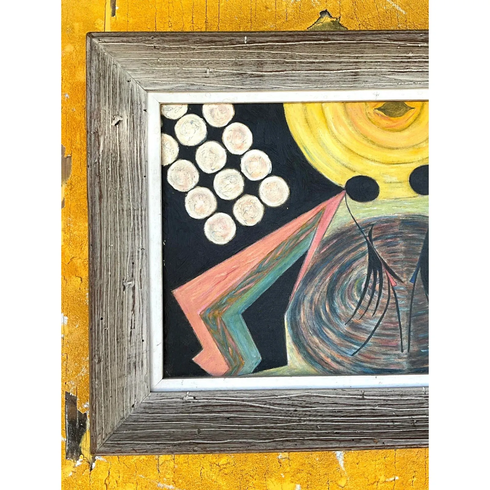 Vintage Boho Abstract Figural Original Oil Painting on Canvas — additional photo 4