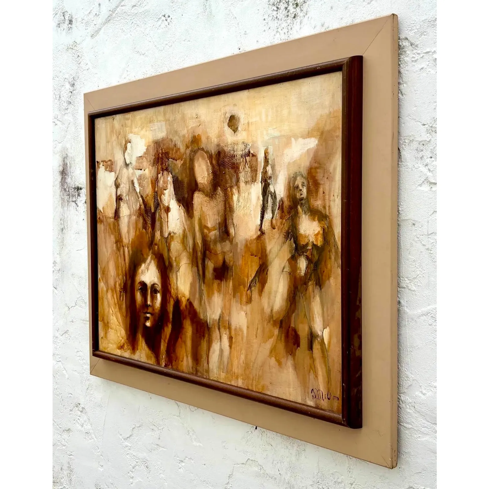 Vintage Boho Abstract Figurative Oil Painting by D. Melton — additional photo 8