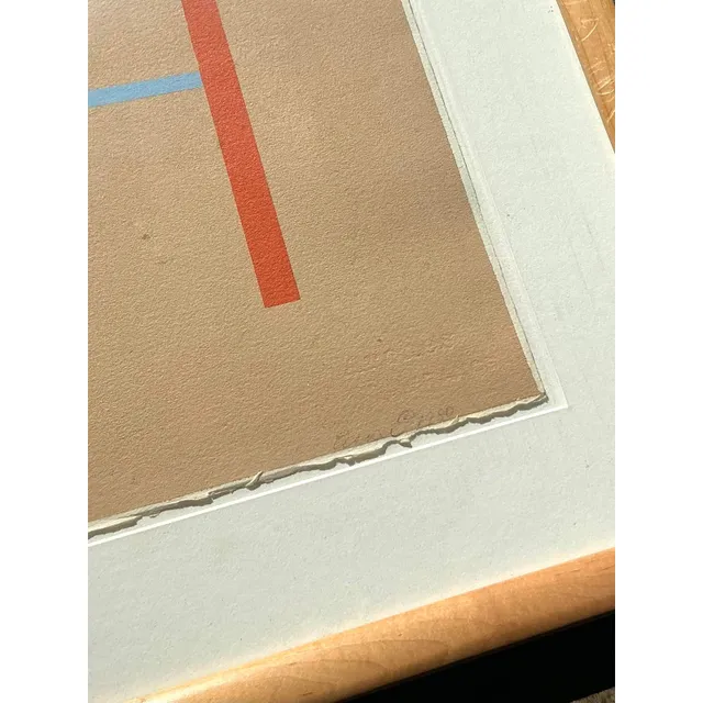 Vintage Boho Abstract Geometric Lithograph on Paper — additional photo 4
