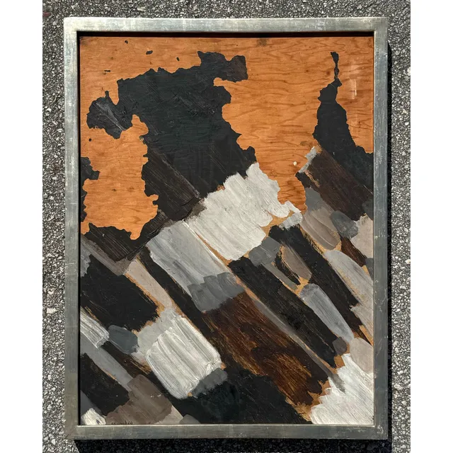 Vintage Boho Abstract Mixed Media on Wood — additional photo 2