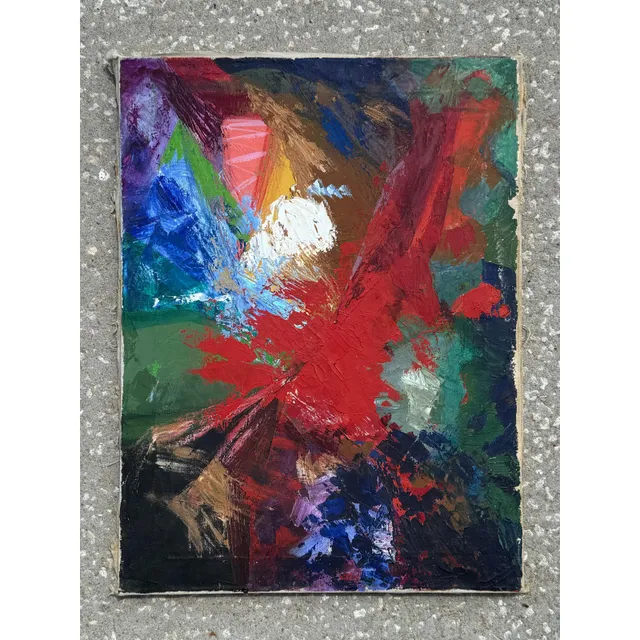 Vintage Boho Abstract Oil on Canvas — additional photo 2