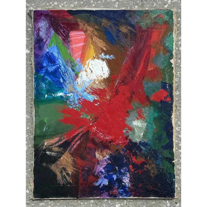 Vintage Boho Abstract Oil on Canvas — additional photo 3
