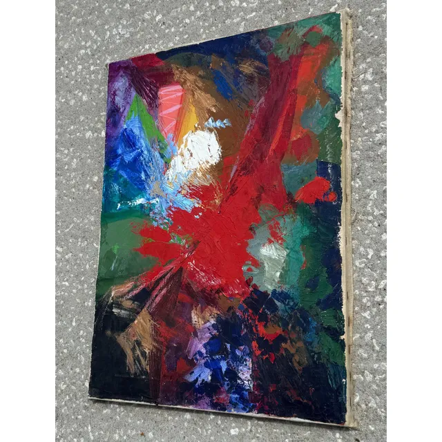 Vintage Boho Abstract Oil on Canvas — additional photo 4