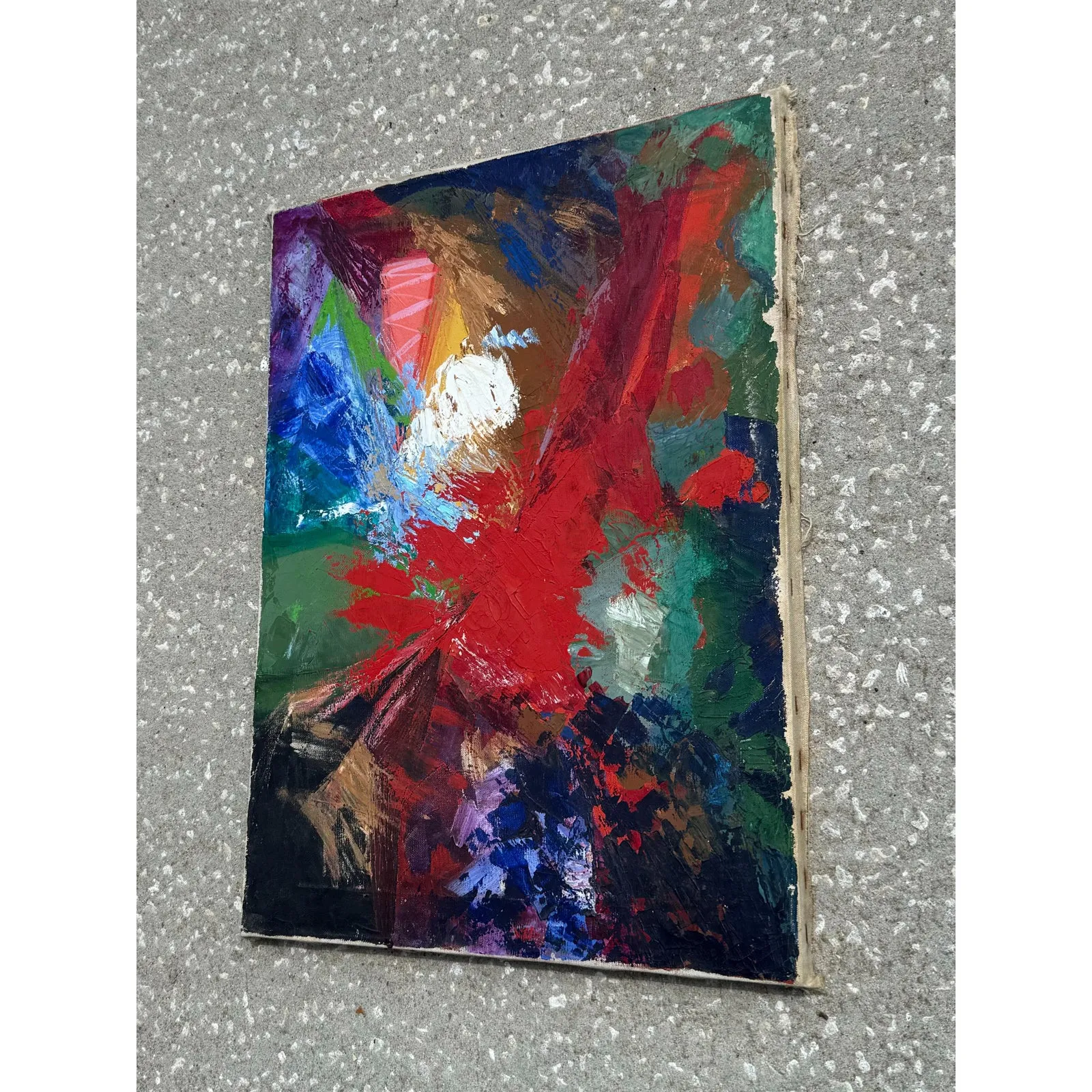 Vintage Boho Abstract Oil on Canvas — additional photo 6