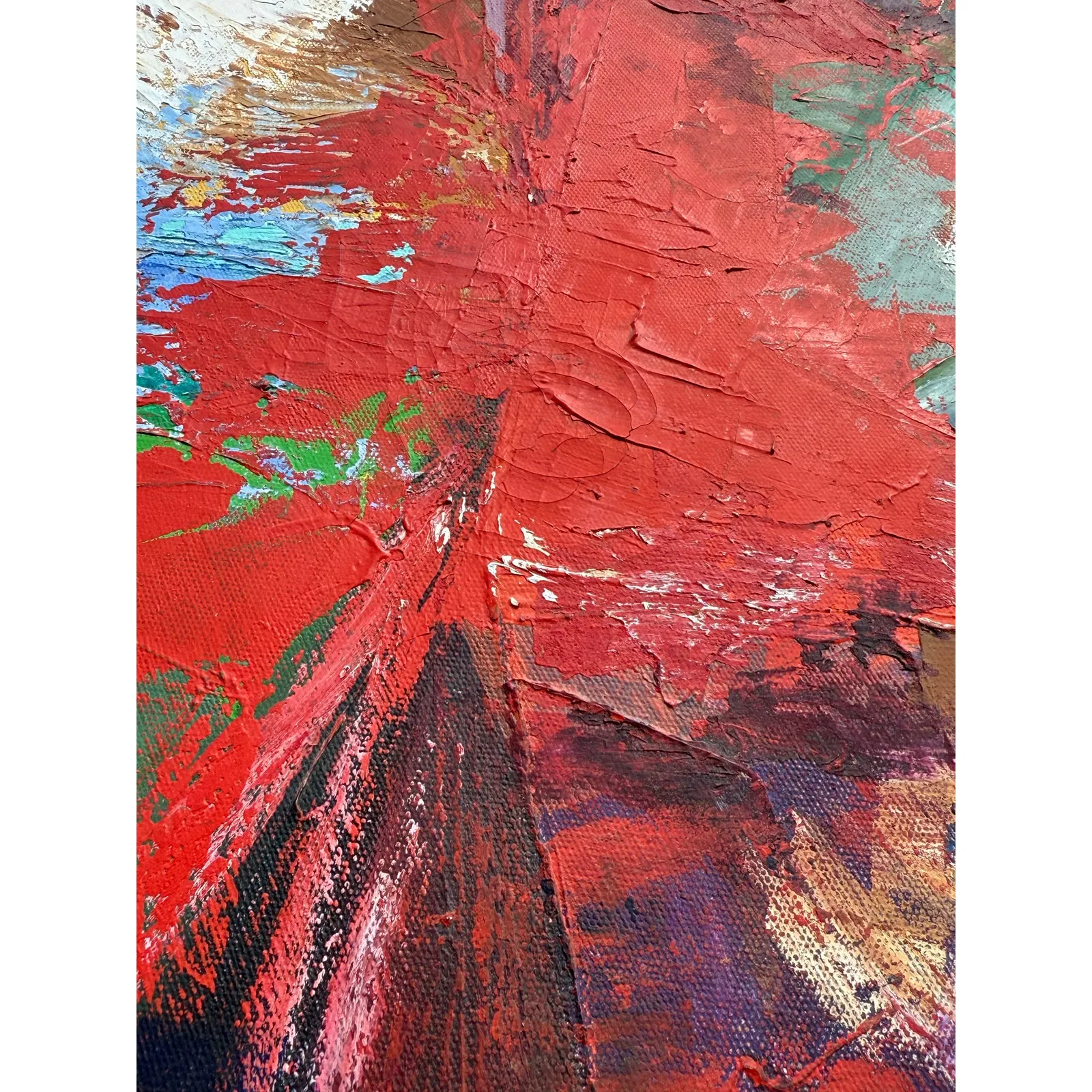Vintage Boho Abstract Oil on Canvas - Oil Paint, 18W x 24H — additional photo 1