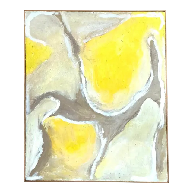 Vintage Boho Abstract Oil Painting on Canvas — additional photo 3