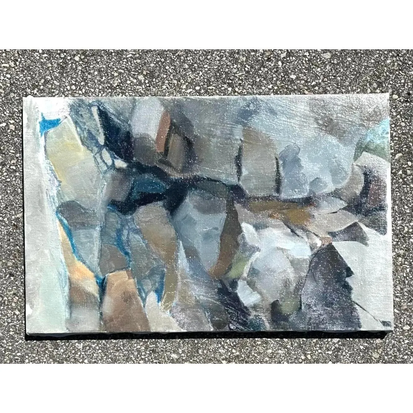Vintage Boho Abstract Original Oil Painting on Canvas - Oil Paint, 20W x 13H — additional photo 1