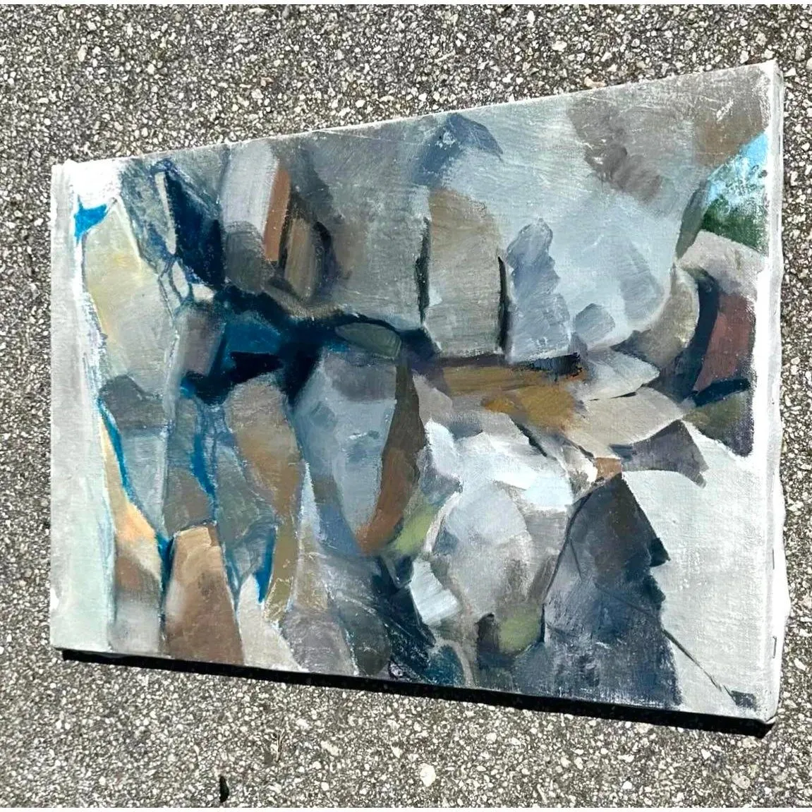 Vintage Boho Abstract Original Oil Painting on Canvas - Oil Paint, 20W x 13H — additional photo 2