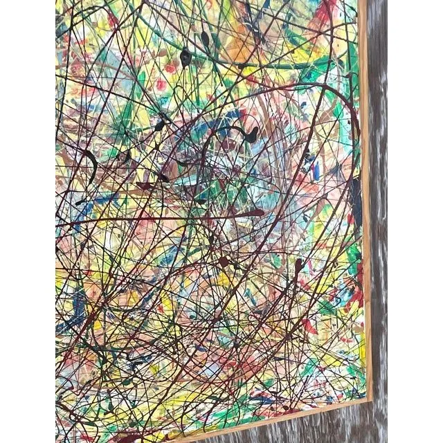 Vintage Boho Abstract Painting Signed Lincoln Park — additional photo 5