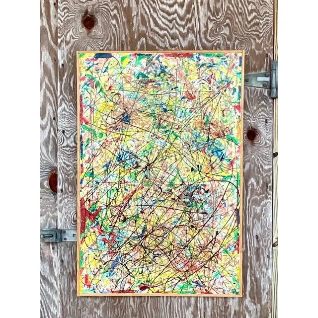 Vintage Boho Abstract Painting Signed Lincoln Park — additional photo 6