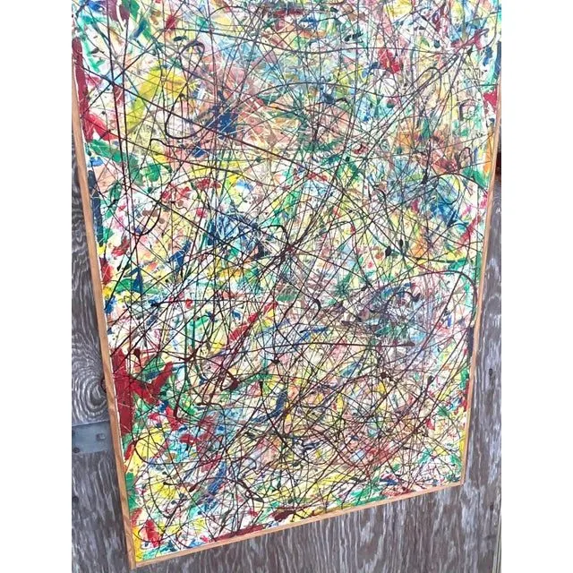 Vintage Boho Abstract Painting Signed Lincoln Park — additional photo 8