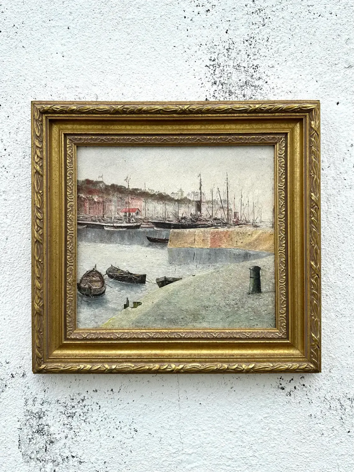 Vintage Boho Abstract Seascape Oil on Board — additional photo 2