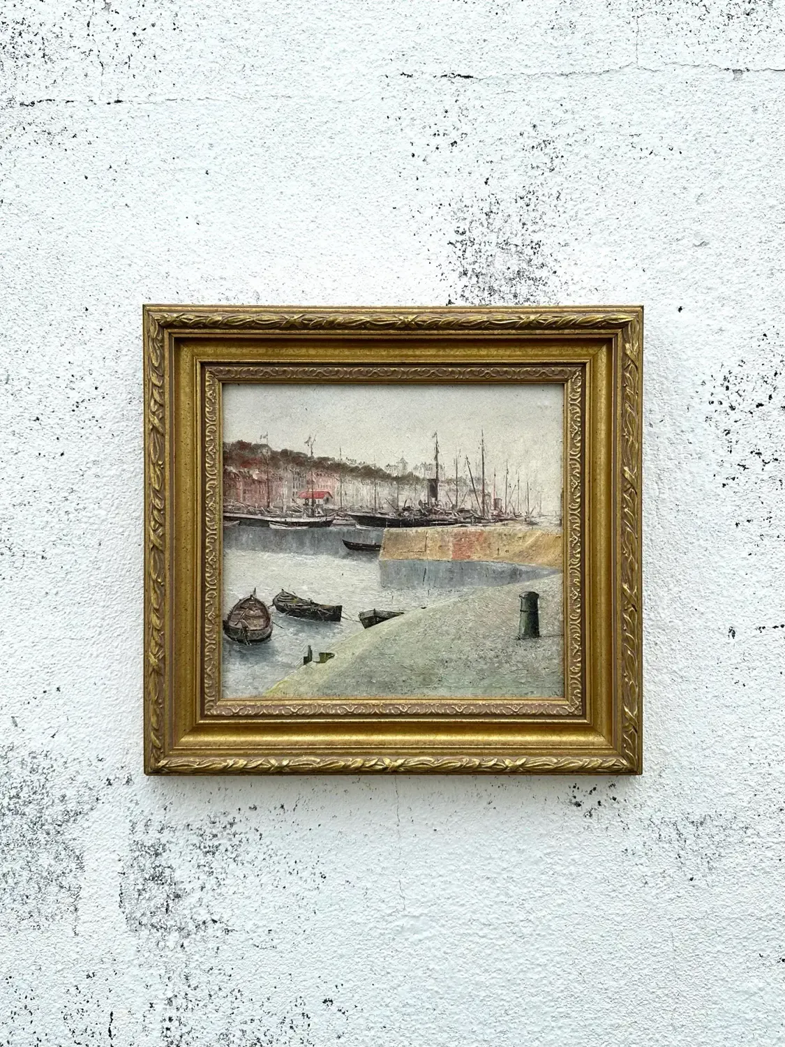 Vintage Boho Abstract Seascape Oil on Board — additional photo 3
