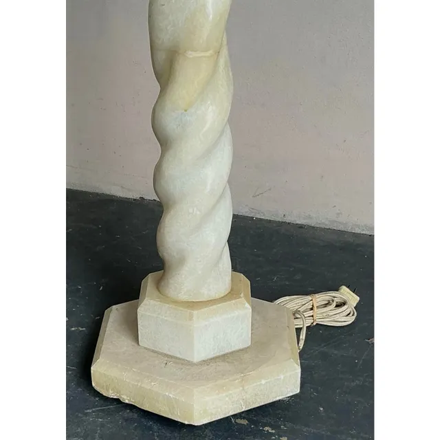 Vintage Boho Alabaster Barley Twist Floor Lamp — additional photo 3