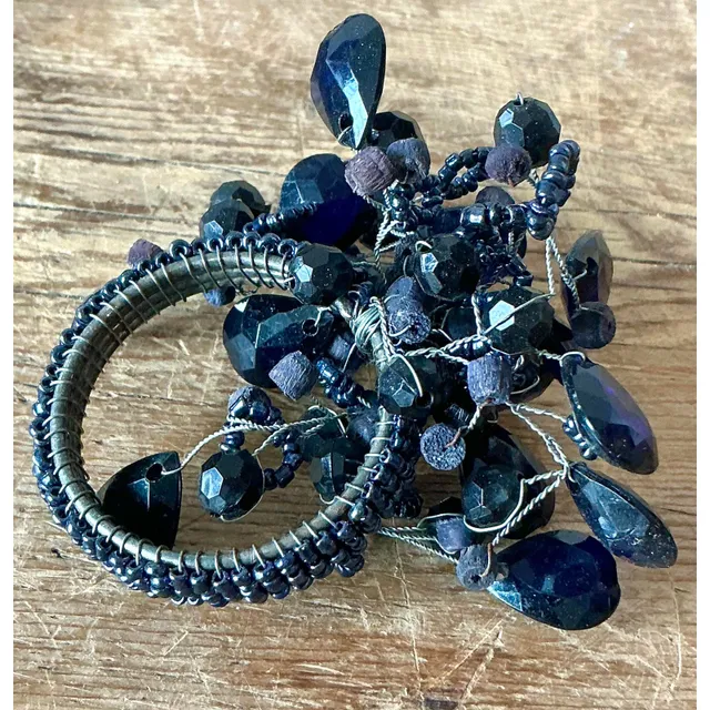 Vintage Boho Amethyst Crystal Napkin Rings - Set of 12 — additional photo 1