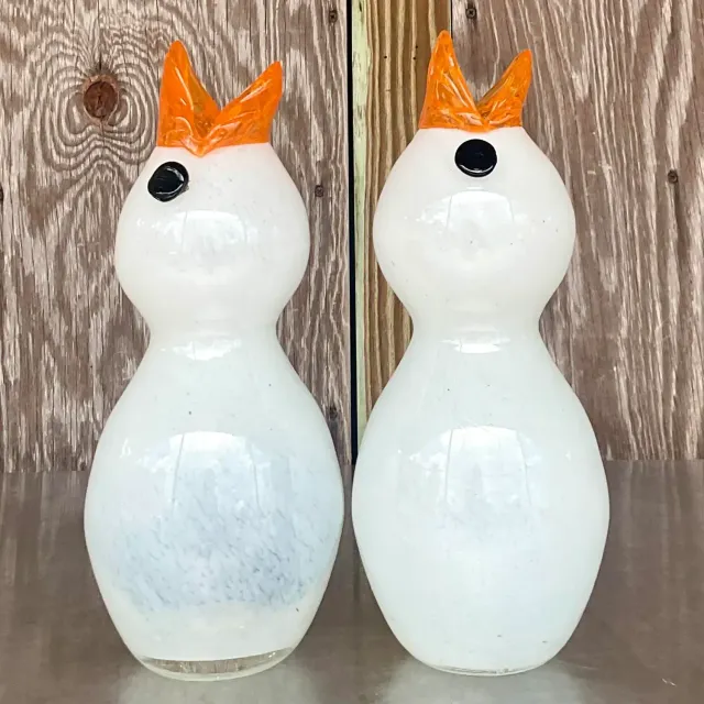 Vintage Boho Art Glass Bird Vases - a Pair — additional photo 2