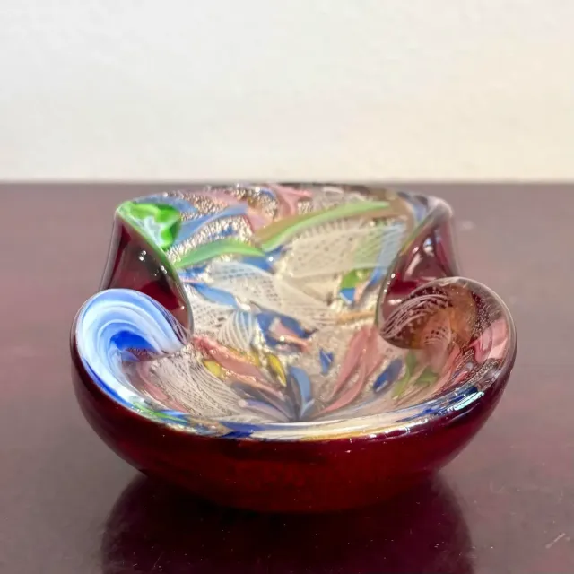 Vintage Boho Art Glass Bowl After Murano — additional photo 1