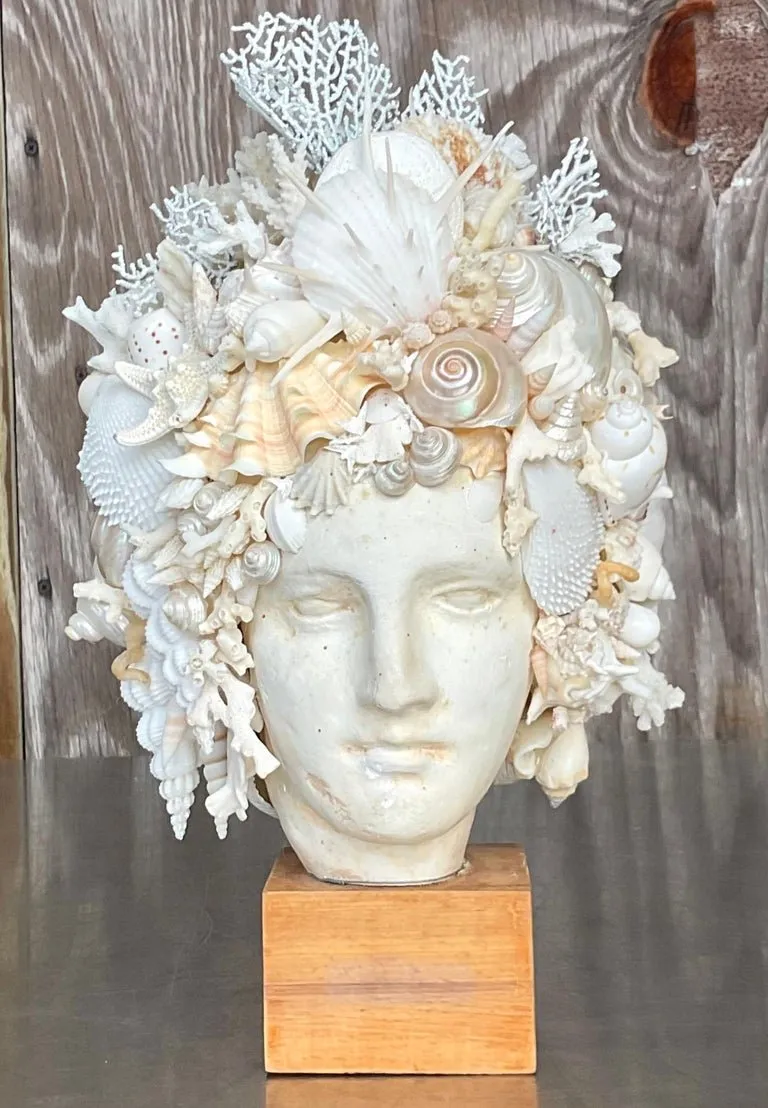 Vintage Boho Artisan Shell Bust — additional photo 2
