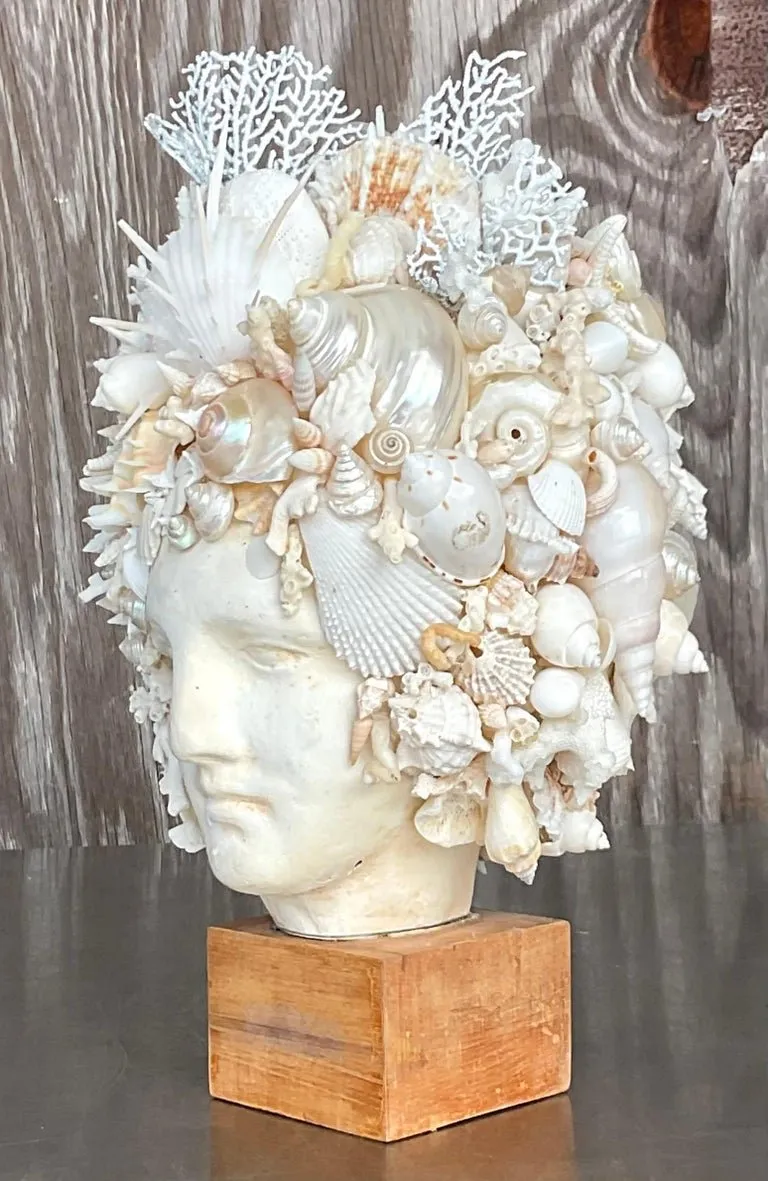 Vintage Boho Artisan Shell Bust — additional photo 3