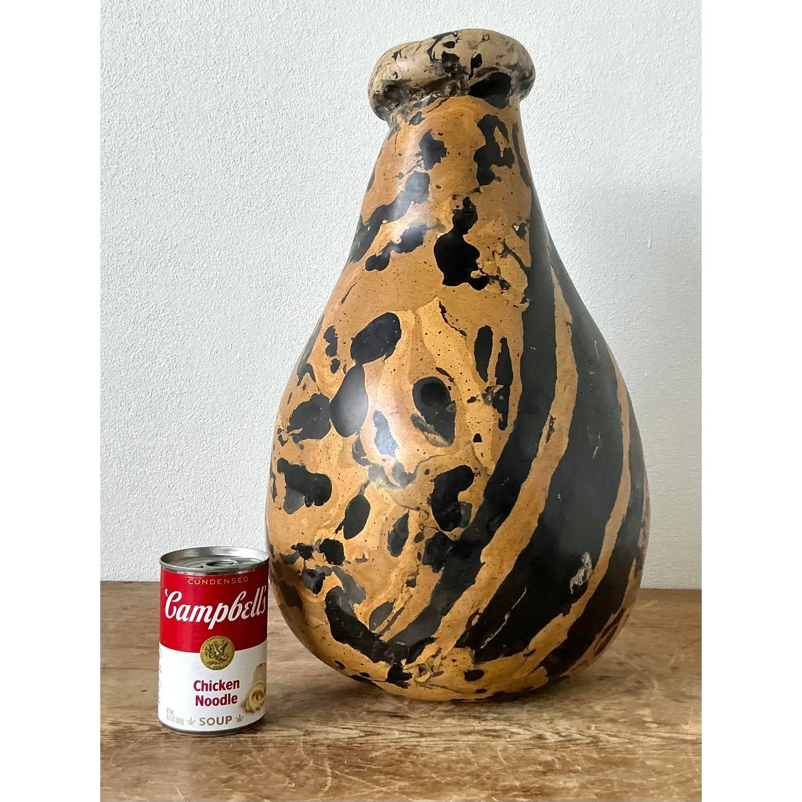 Vintage Boho Artisanal Pigmented Plaster Scagliola Vase — additional photo 4