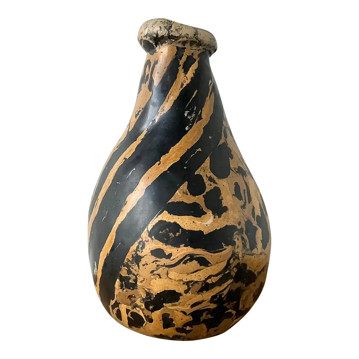 Vintage Boho Artisanal Pigmented Plaster Scagliola Vase — additional photo 6