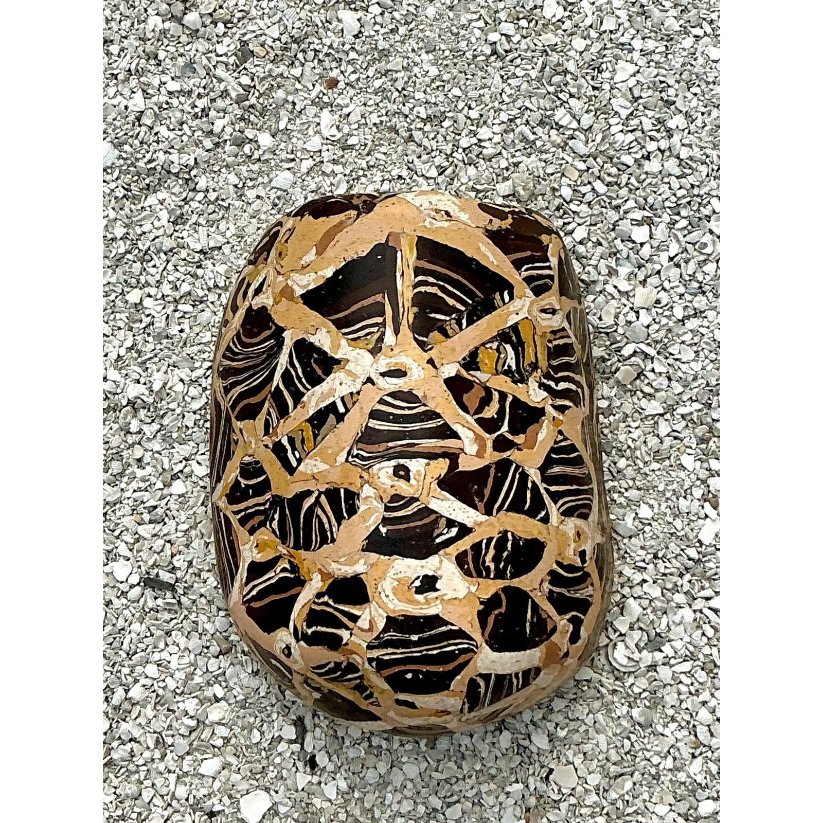 Vintage Boho Artisanal Pigmented Plaster Scagliola Wall Pocket — additional photo 2