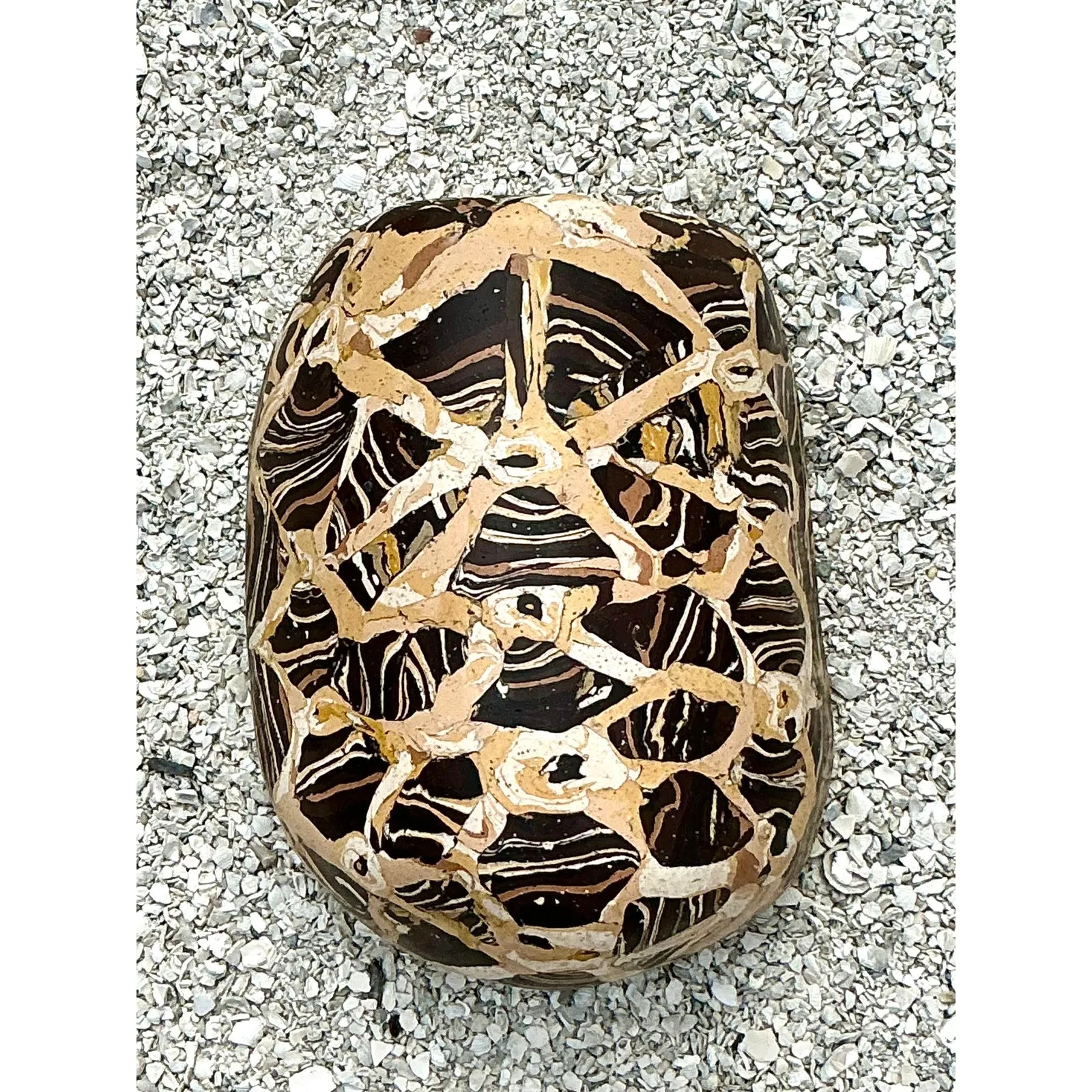 Vintage Boho Artisanal Pigmented Plaster Scagliola Wall Pocket — additional photo 4