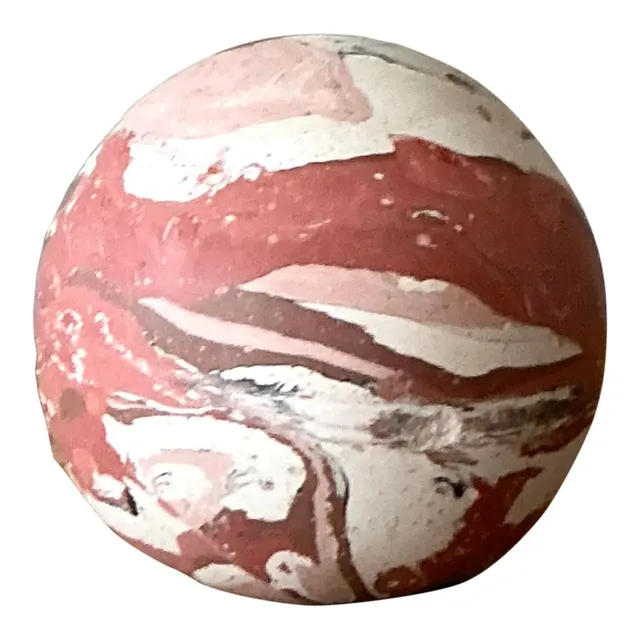 Vintage Boho Artisanal Scagliola Pigmented Plaster Sphere — additional photo 1
