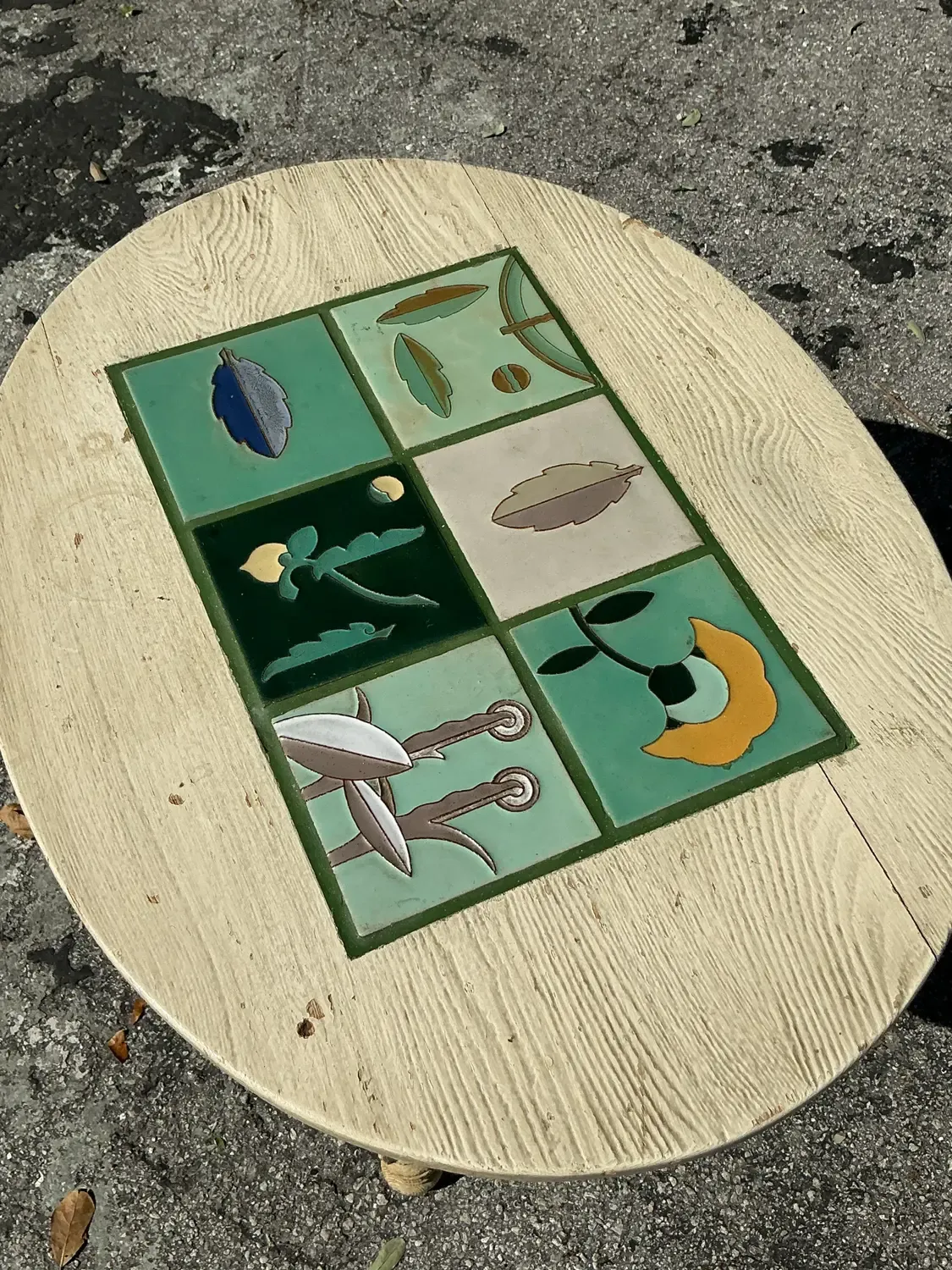 Vintage Boho Barley Twist Table With Inset Tile Top — additional photo 7