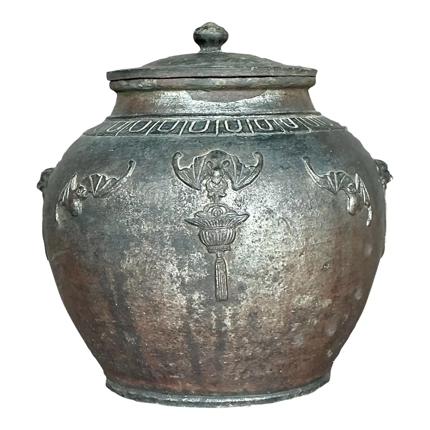 Vintage Boho Bat Wing Lidded Urn — additional photo 1