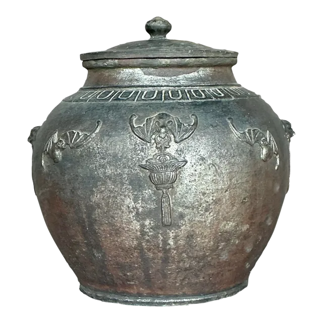 Vintage Boho Bat Wing Lidded Urn — additional photo 4