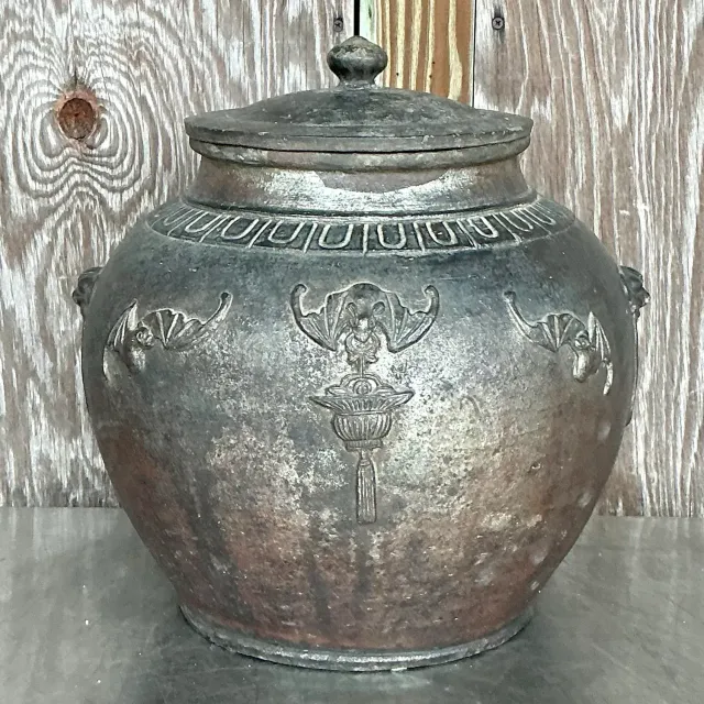 Vintage Boho Bat Wing Lidded Urn — additional photo 7