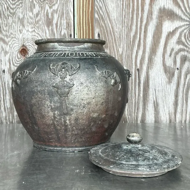 Vintage Boho Bat Wing Lidded Urn — additional photo 8