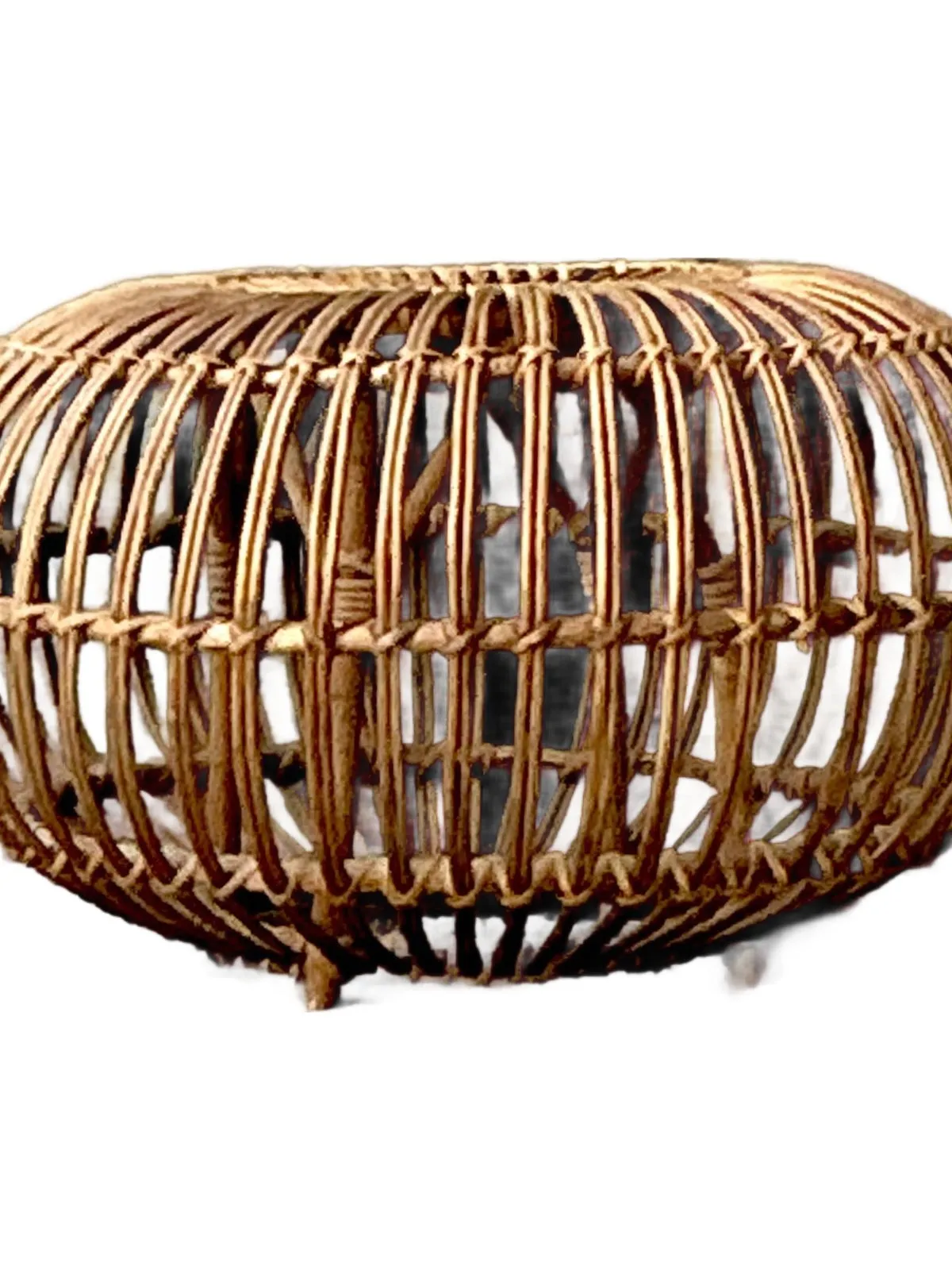 Vintage Boho Bent Rattan Low Table After Albini — additional photo 1