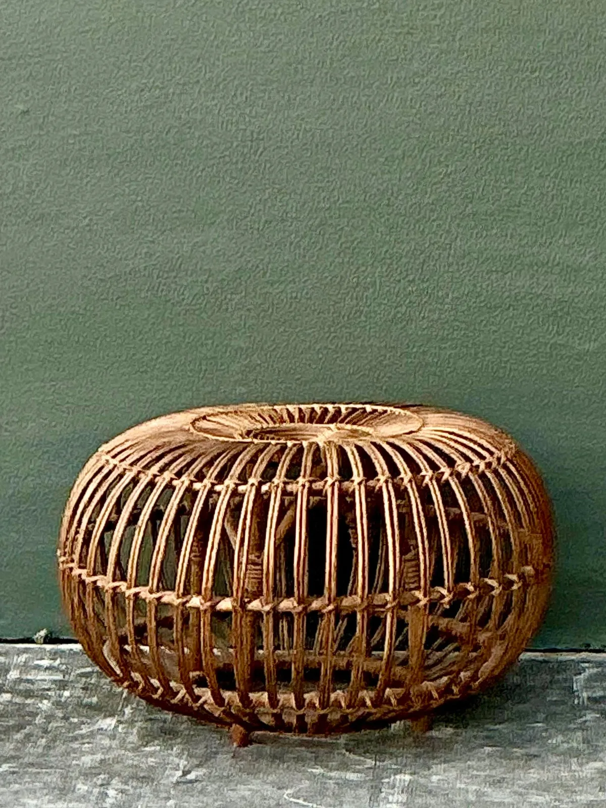 Vintage Boho Bent Rattan Low Table After Albini — additional photo 2