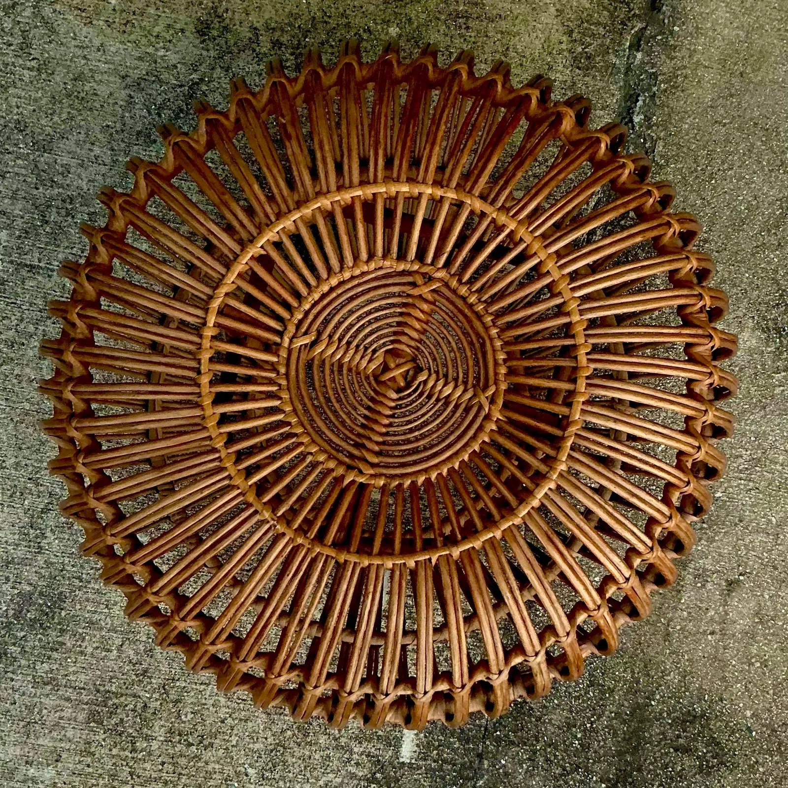 Vintage Boho Bent Rattan Low Table After Albini — additional photo 2