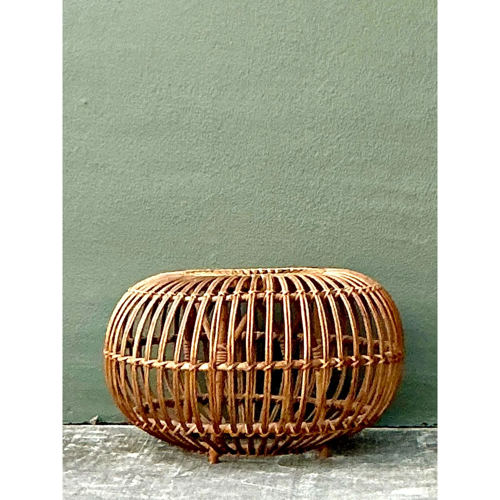 Vintage Boho Bent Rattan Low Table After Albini — additional photo 4