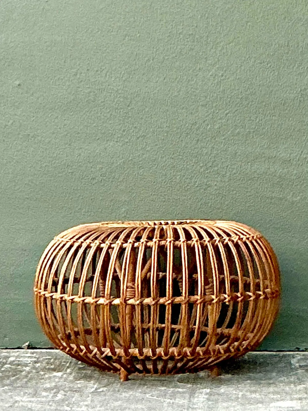 Vintage Boho Bent Rattan Low Table After Albini — additional photo 5