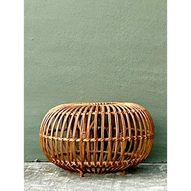 Vintage Boho Bent Rattan Low Table After Albini — additional photo 4