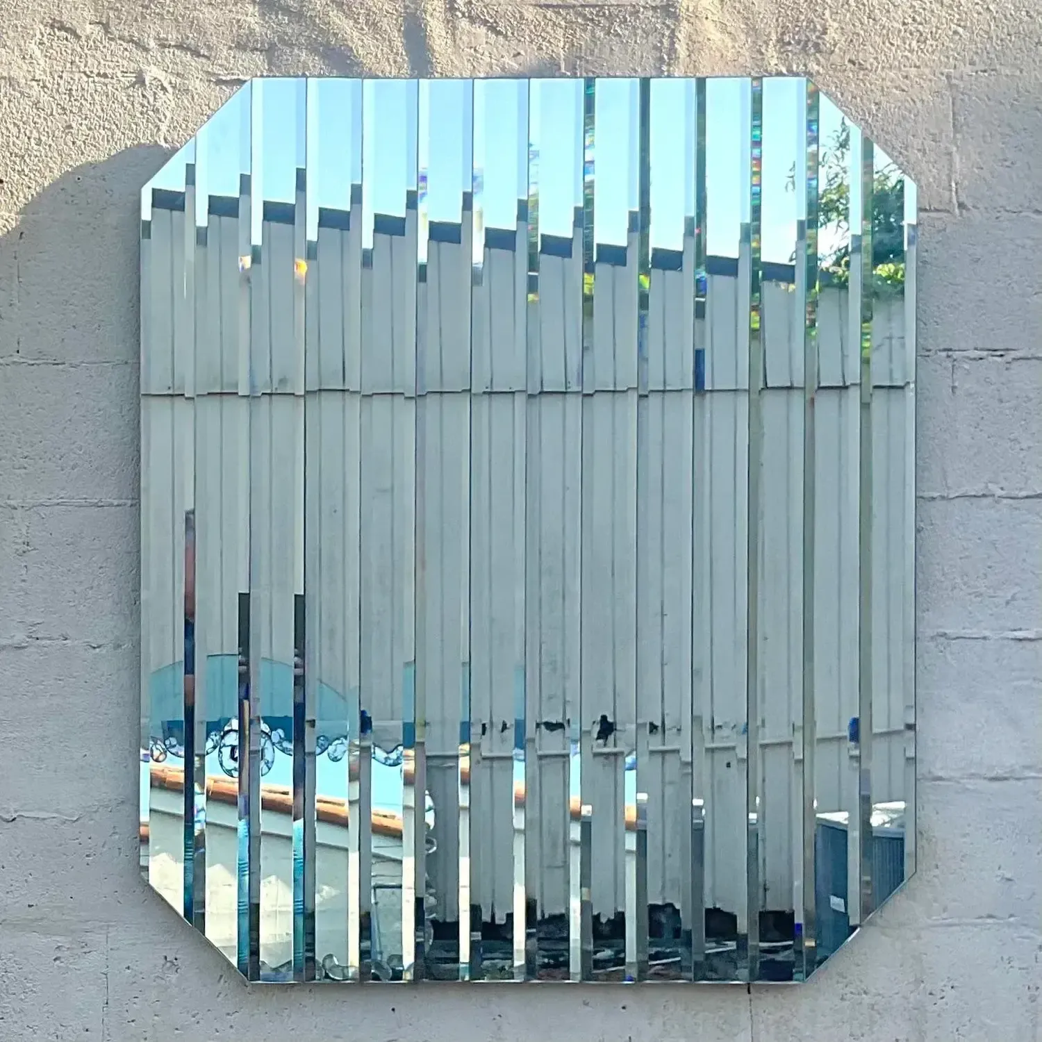 Vintage Boho Beveled Glass Stripe Mirror — additional photo 2
