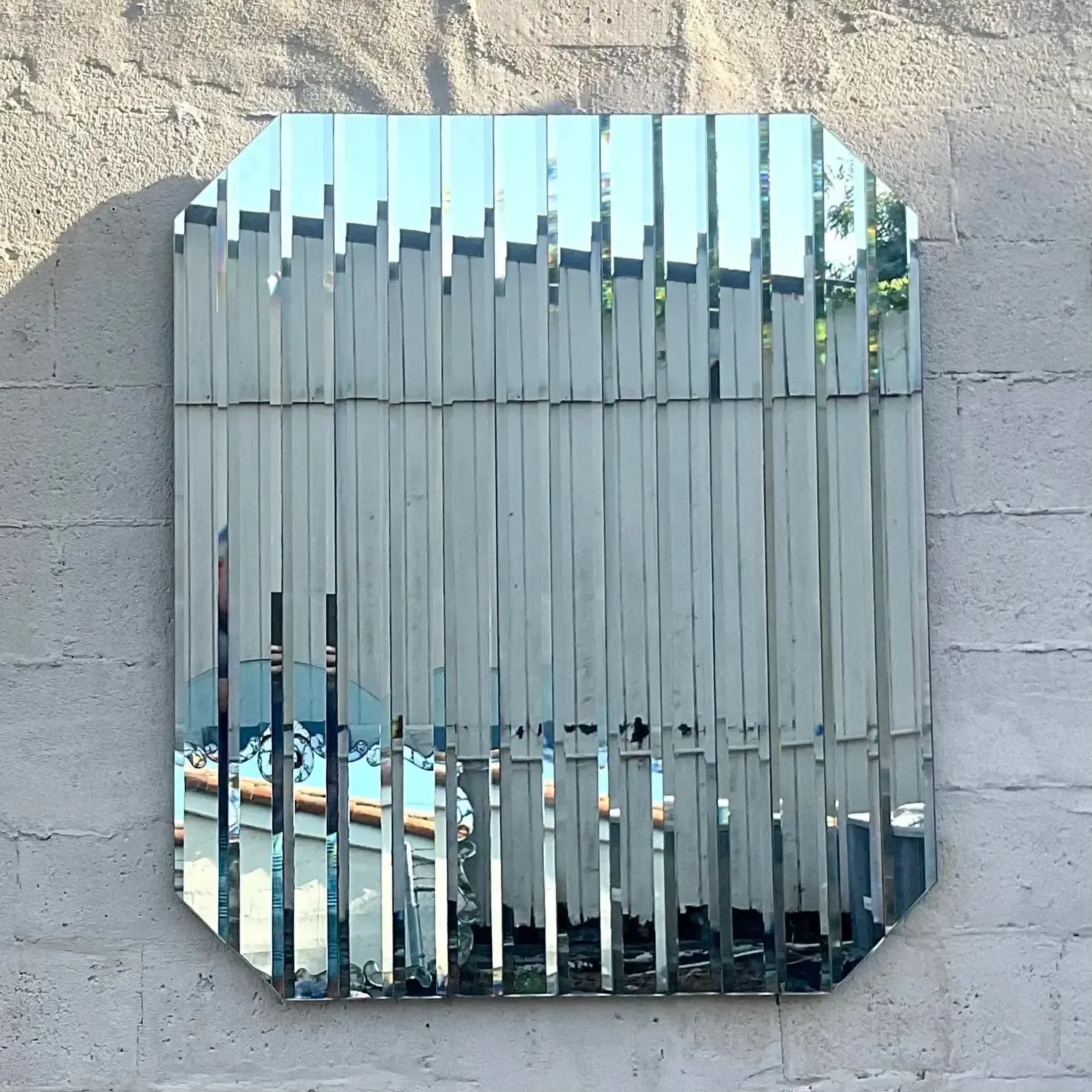 Vintage Boho Beveled Glass Stripe Mirror — additional photo 3