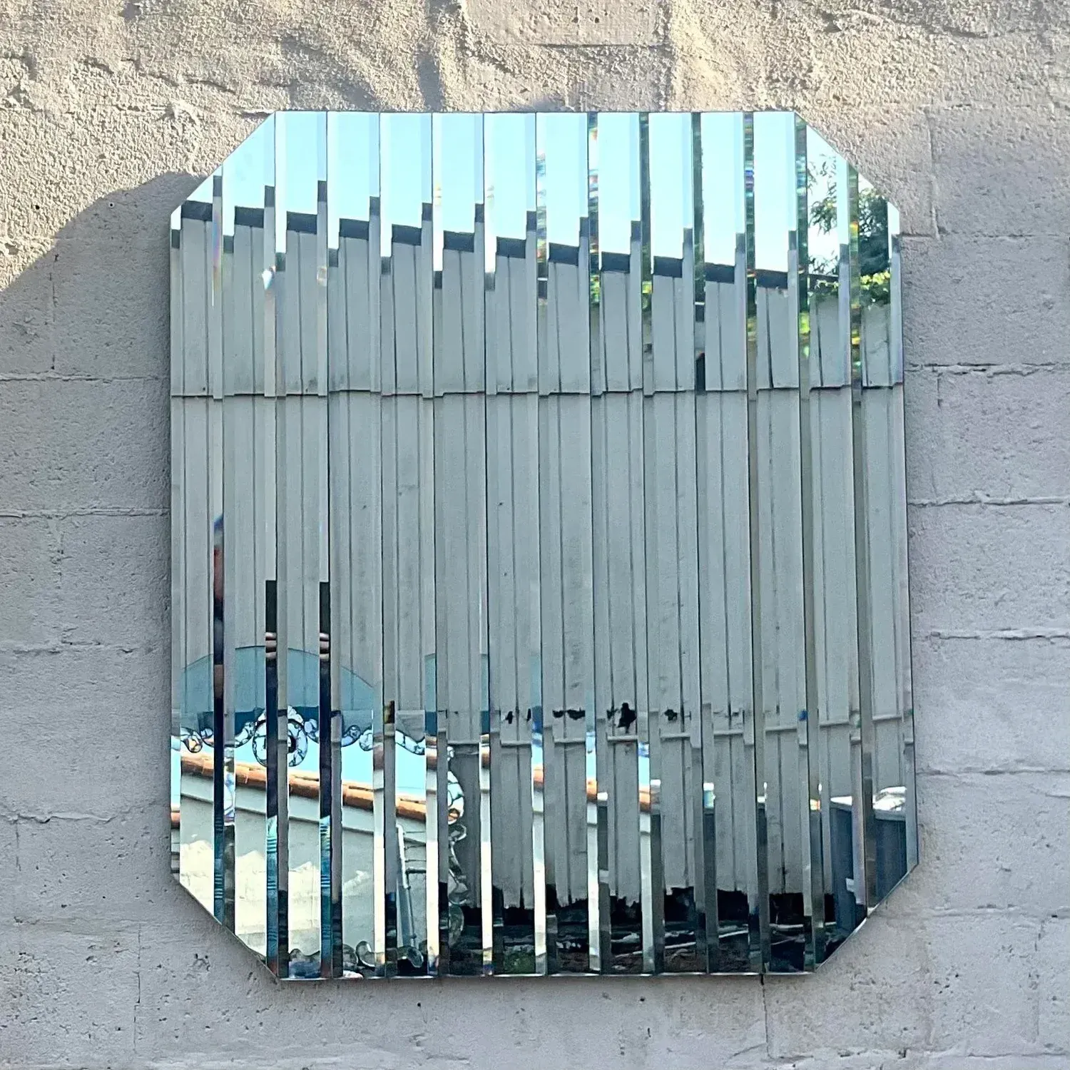 Vintage Boho Beveled Glass Stripe Mirror — additional photo 6