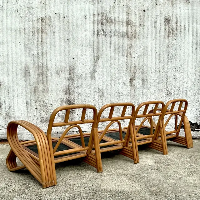 Vintage Boho Beverly Hills Rattan Sofa — additional photo 1