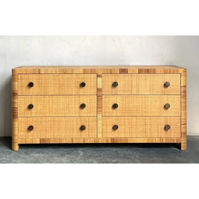 Vintage Boho Bielecky Brothers Woven Rattan Dresser — additional photo 2