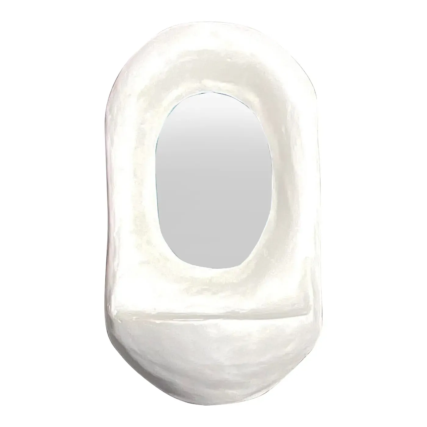 Vintage Boho Biomorphic Plaster Mirror — additional photo 1