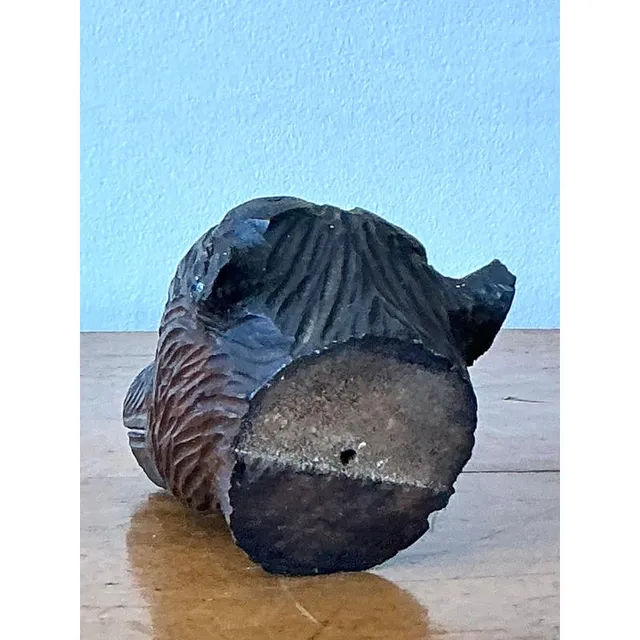 Vintage Boho Black Forest Carved Boar Head — additional photo 6